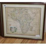 Emanuel Bowen, coloured engraving, A New and Accurate Map of Africa, 36 x 44cm