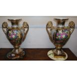 A pair of Sevres-style porcelain vases
