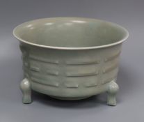 A celadon 19th/20th century censer with Ru glaze