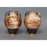 A pair of Doulton porcelain vases