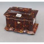 A 19th century tortoiseshell tea caddy