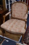 A pair of beech fauteuils