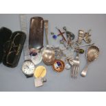Mixed jewellery, silver and collectables, including a Swiss Emporer watch.