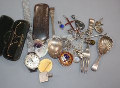 Mixed jewellery, silver and collectables, including a Swiss Emporer watch.