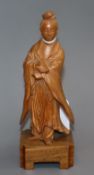 A Chinese boxwood figure of Guanyin