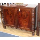 A Victorian mahogany side cabinet W.124cm