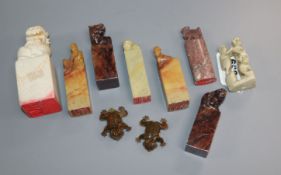 Seven Chinese soapstone seals