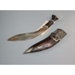 An Edwardian silver mounted dress Kukri