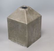 A Chinese pewter caddy height 24cm