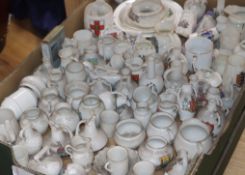 Two boxes of Crested china