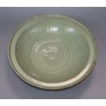 A Chinese Longquan celadon dish, Ming