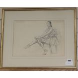 Arthur Bradbury (1892-1971), pencil drawing, The Ballet Dancer, signed, 25 x 36cm