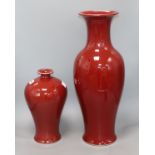 Two Chinese sang de boeuf vases tallest 56.5cm