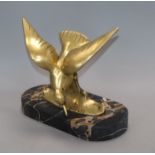 An Art Deco bronze model of a seagull, signed M. Segundo height 21cm