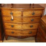 A Regency mahogany bow front chest, W.100cm