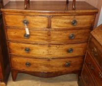 A Regency mahogany bow front chest, W.100cm