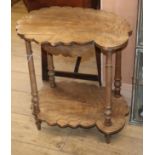 A French two tier shell shaped table W.54cm