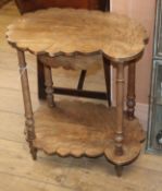 A French two tier shell shaped table W.54cm