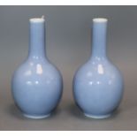 A pair of Chinese Republic period claire du lune vases height 19cm