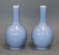 A pair of Chinese Republic period claire du lune vases height 19cm