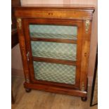 A late Victorian inlaid walnut pier cabinet W.76cm