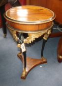 An Empire style rosewood occasional table Diam. 42cm
