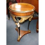 An Empire style rosewood occasional table Diam. 42cm