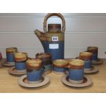 A Robin Welch studio pottery fifteen piece coffee service