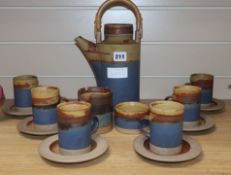 A Robin Welch studio pottery fifteen piece coffee service