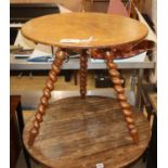 A Victorian circular burr walnut "Gypsy" table Diam.58cm
