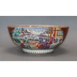 A Chinese famille rose mandarin bowl, Qianlong diameter 26cm