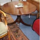 A George III mahogany tilt top breakfast table Diam. 90cm