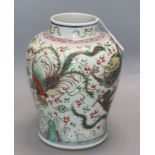 A large Chinese Kangxi period wucai vase