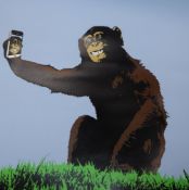 T.Wat, five limited edition prints, 'Chimp Selfie', four signed and numbered from the edition of 50,