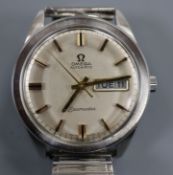 A gentleman's late 1960's stainless steel Omega Seamaster day/date automatic wrist watch, on