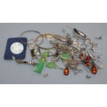 A quantity of assorted jewellery including silver and costume.