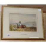 John Henry Mole (1814-1886), 'On the Cliffs, Nr. Seaford', signed and dated 1874, watercolour,