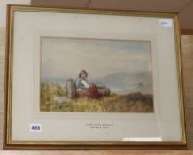 John Henry Mole (1814-1886), 'On the Cliffs, Nr. Seaford', signed and dated 1874, watercolour,