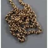 A 9ct gold belcher link chain, 50cm.