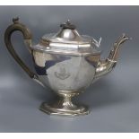 An Edwardian silver pedestal coffee pot, Thomas Bradbury & Sons, Sheffield, 1907, gross 16 oz.