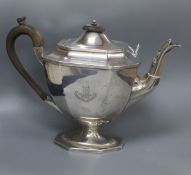 An Edwardian silver pedestal coffee pot, Thomas Bradbury & Sons, Sheffield, 1907, gross 16 oz.