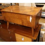 A 1970's teak work box W.65cm