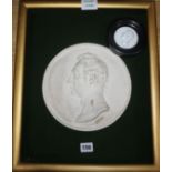 After John Henning. A glass paste portrait of Sir James Williams and John Gibson, a plaster portrait