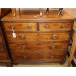 A George IV mahogany chest of five drawers W.92cm