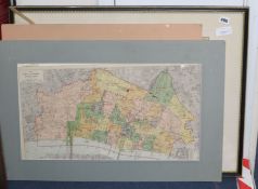 Downes - A Victorian coloured map - Hundred of Calehill Chart and Longbridge, a later map City of