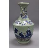 A Chinese underglaze blue and copper red celadon vase height 40cm