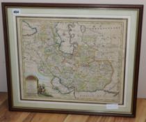 Emanuel Bowen, coloured engraving, A New and Accurate Map of Persia, 36 x 44cm