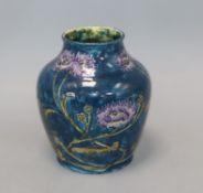A Morrisware blue ground vase height 17cm