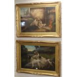 Early 20th century English School, pair of oils on canvas, Setters