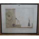 William Russell Flint, limited edition print, 'The Fountain', 42 x 53cm